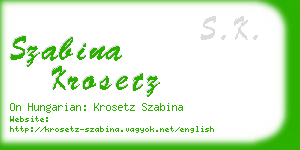 szabina krosetz business card